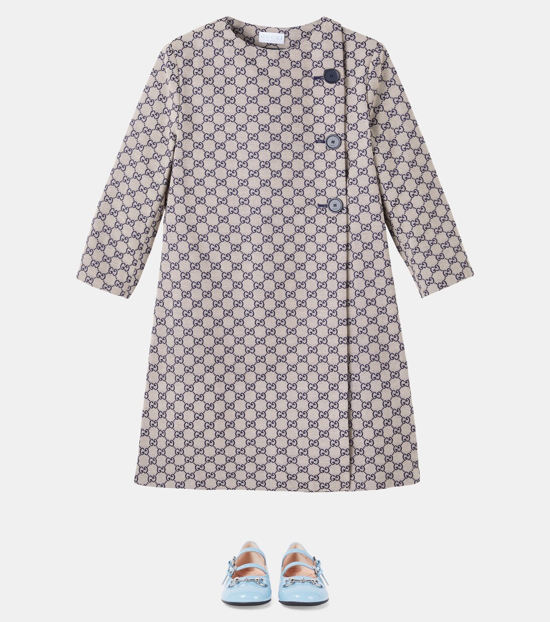 GG Canvas double-breasted cotton-blend coat | Gucci Kids