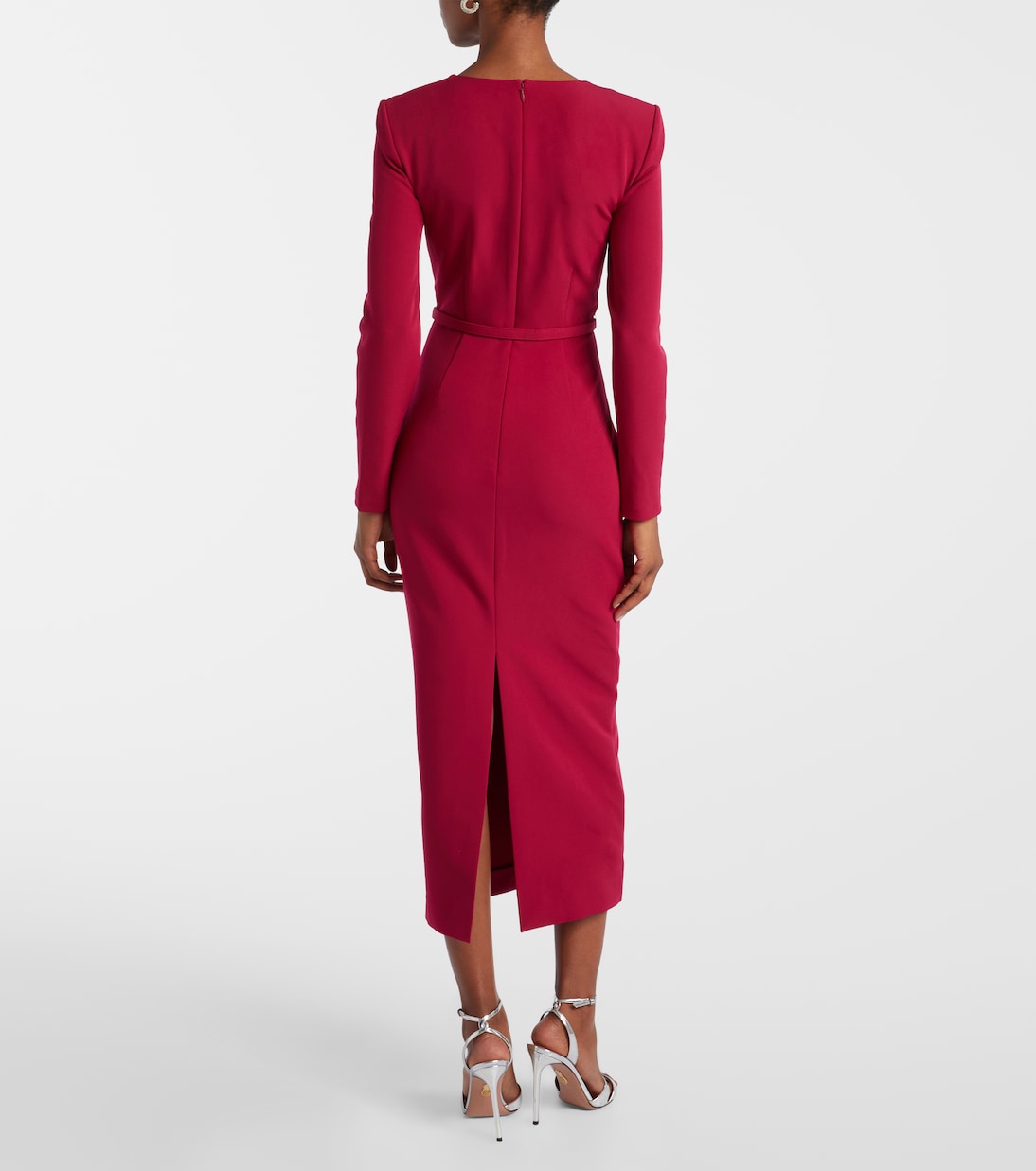 Vestido midi de crepé con cinturón | Roland Mouret