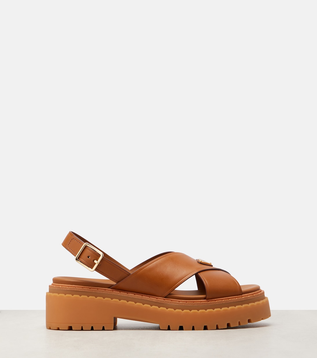 Logo leather sandals | Prada
