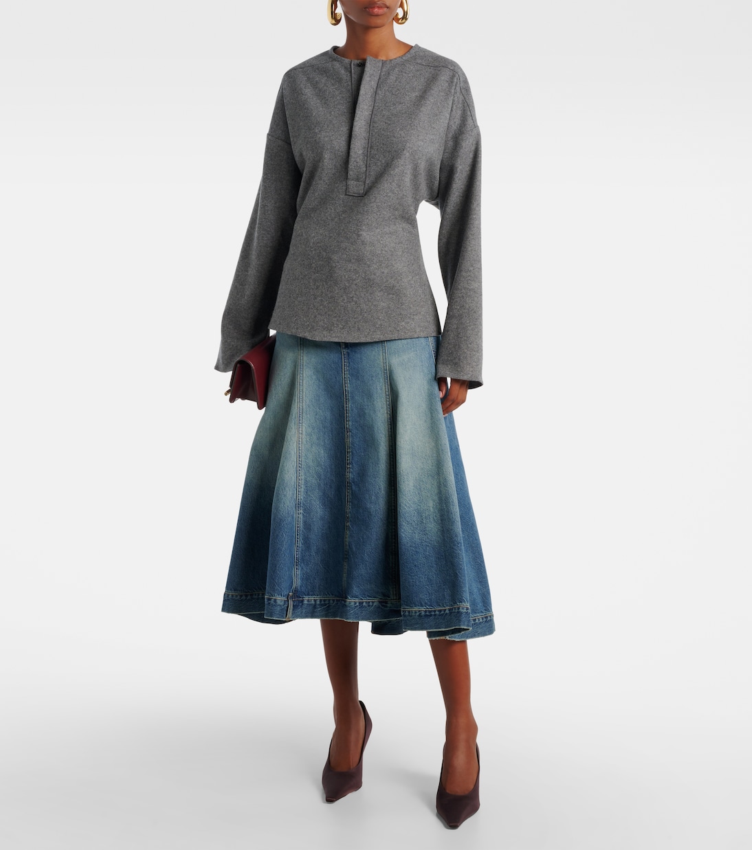 Midirock aus Denim | Victoria Beckham