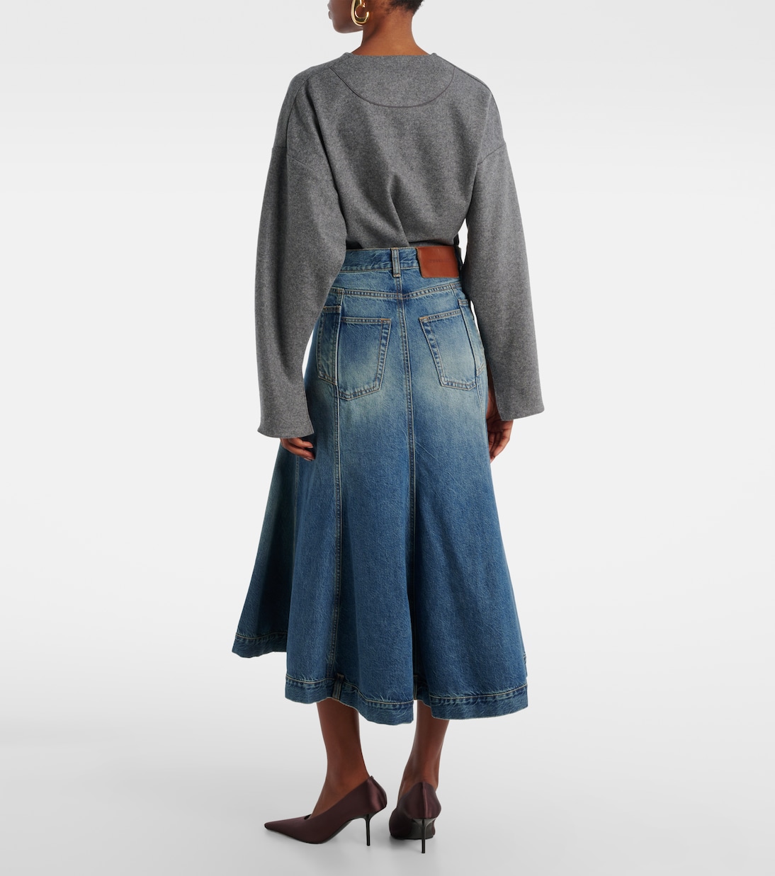 Midirock aus Denim | Victoria Beckham