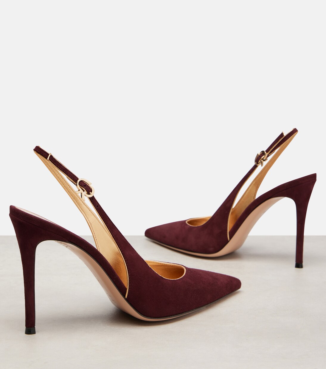 Ribbon Sling 95 suede slingback pumps | Gianvito Rossi