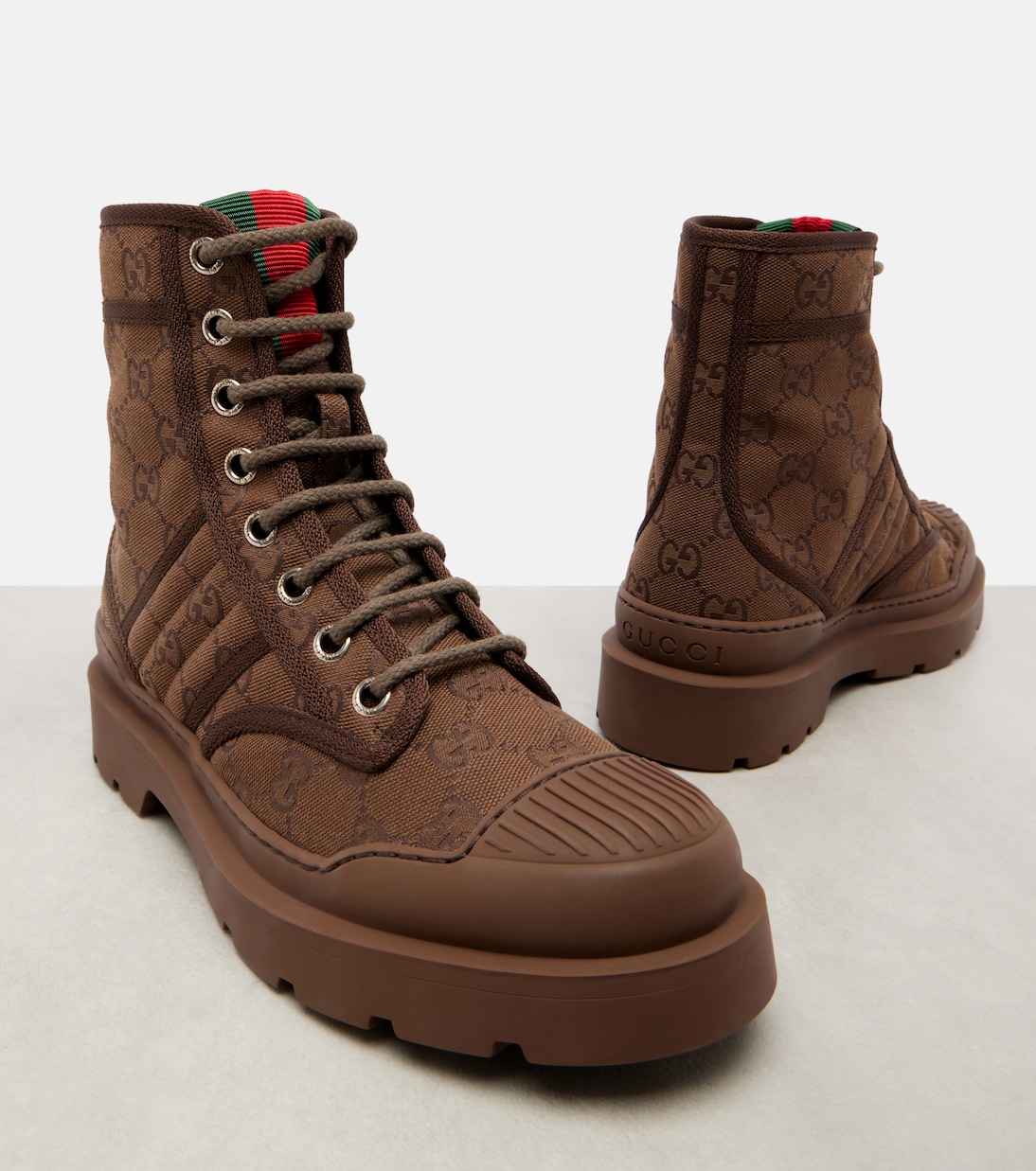 GG Canvas combat boots | Gucci