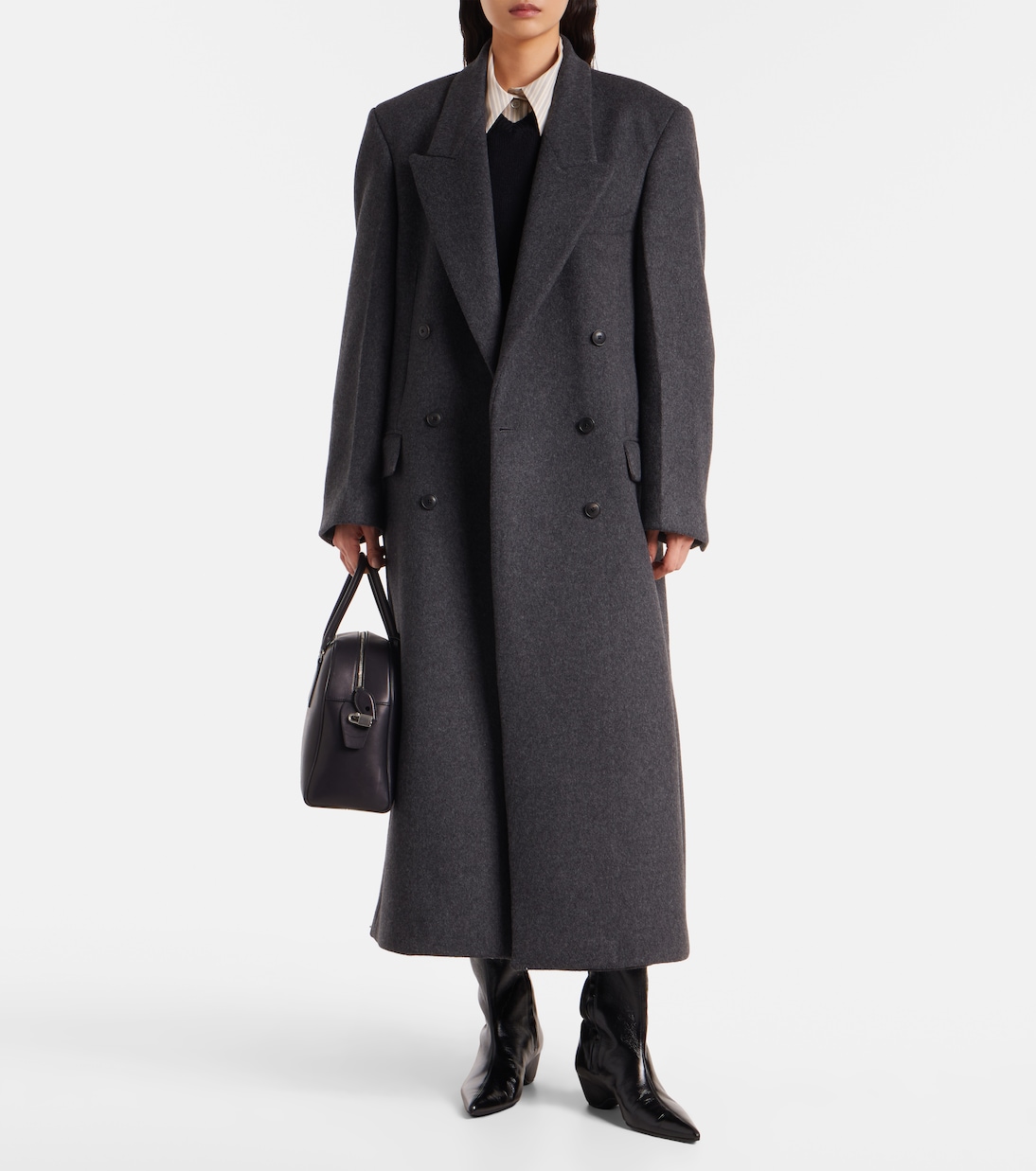 Double-breasted wool-blend coat | Róhe