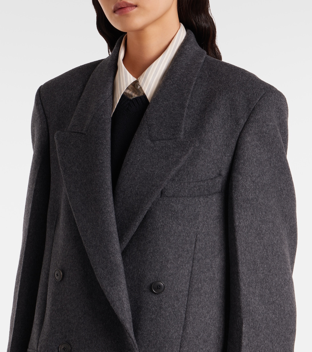 Double-breasted wool-blend coat | Róhe