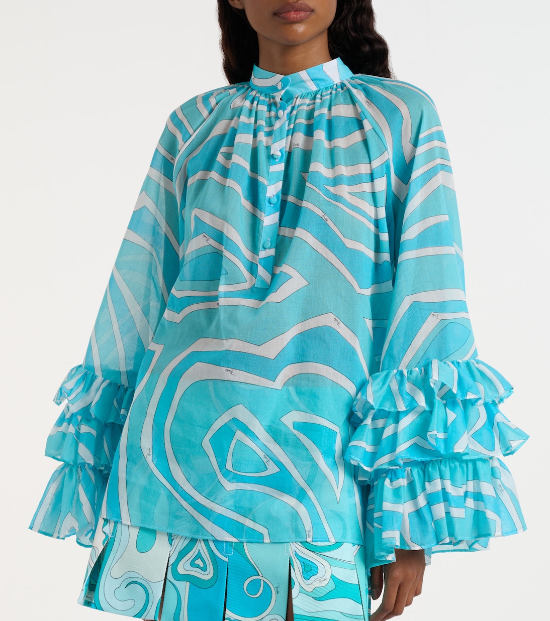 Marmo 러플 코튼 블라우스 | Pucci