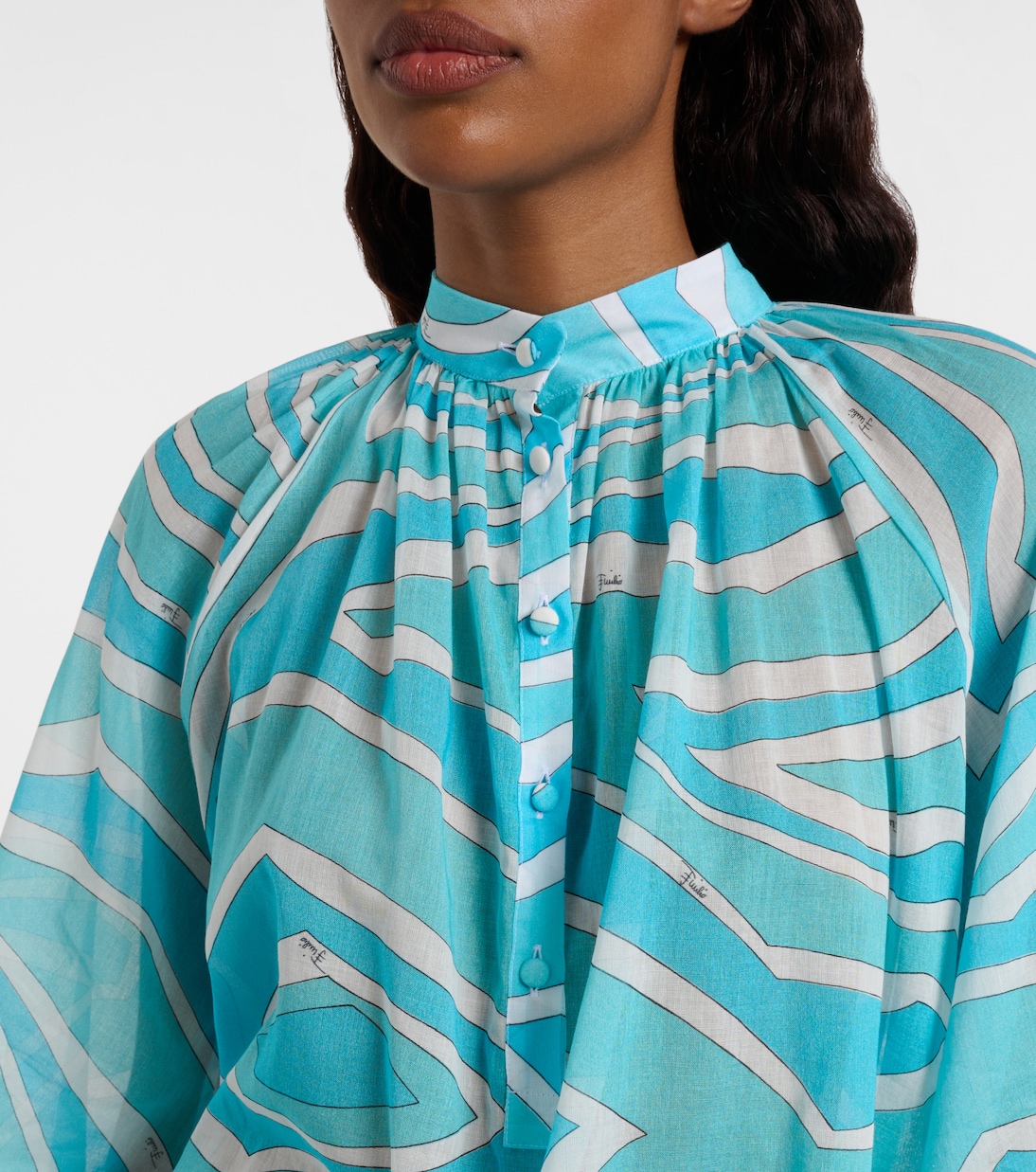 Marmo 러플 코튼 블라우스 | Pucci