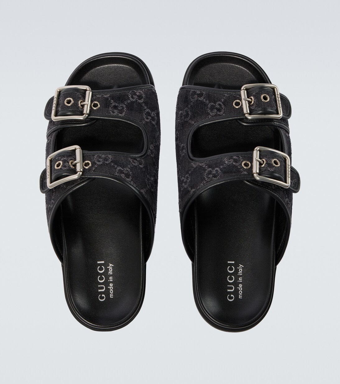 Sandalias de lona con piel y GG | Gucci