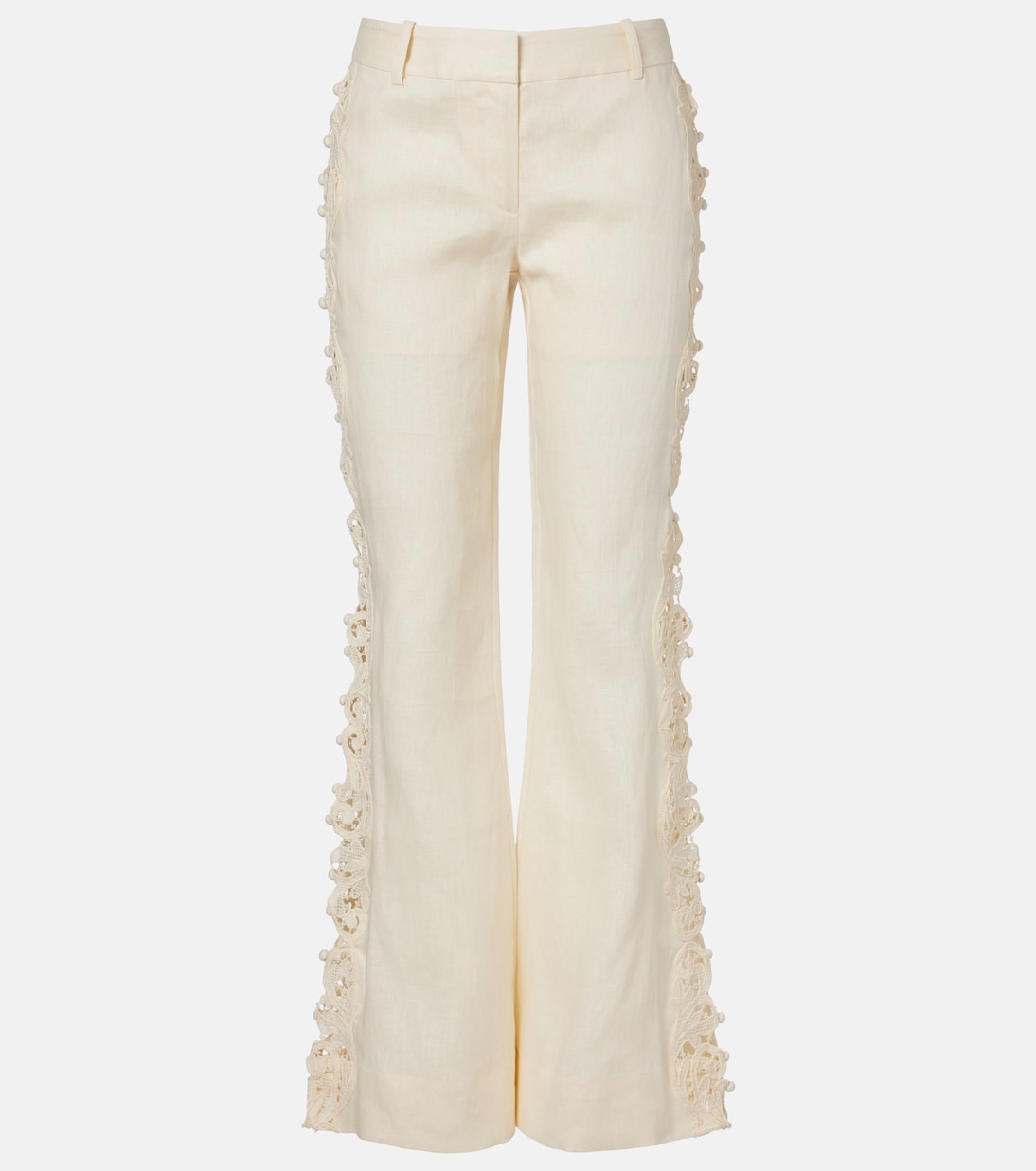 Pantalon évasé Awaken brodé en lin | Zimmermann