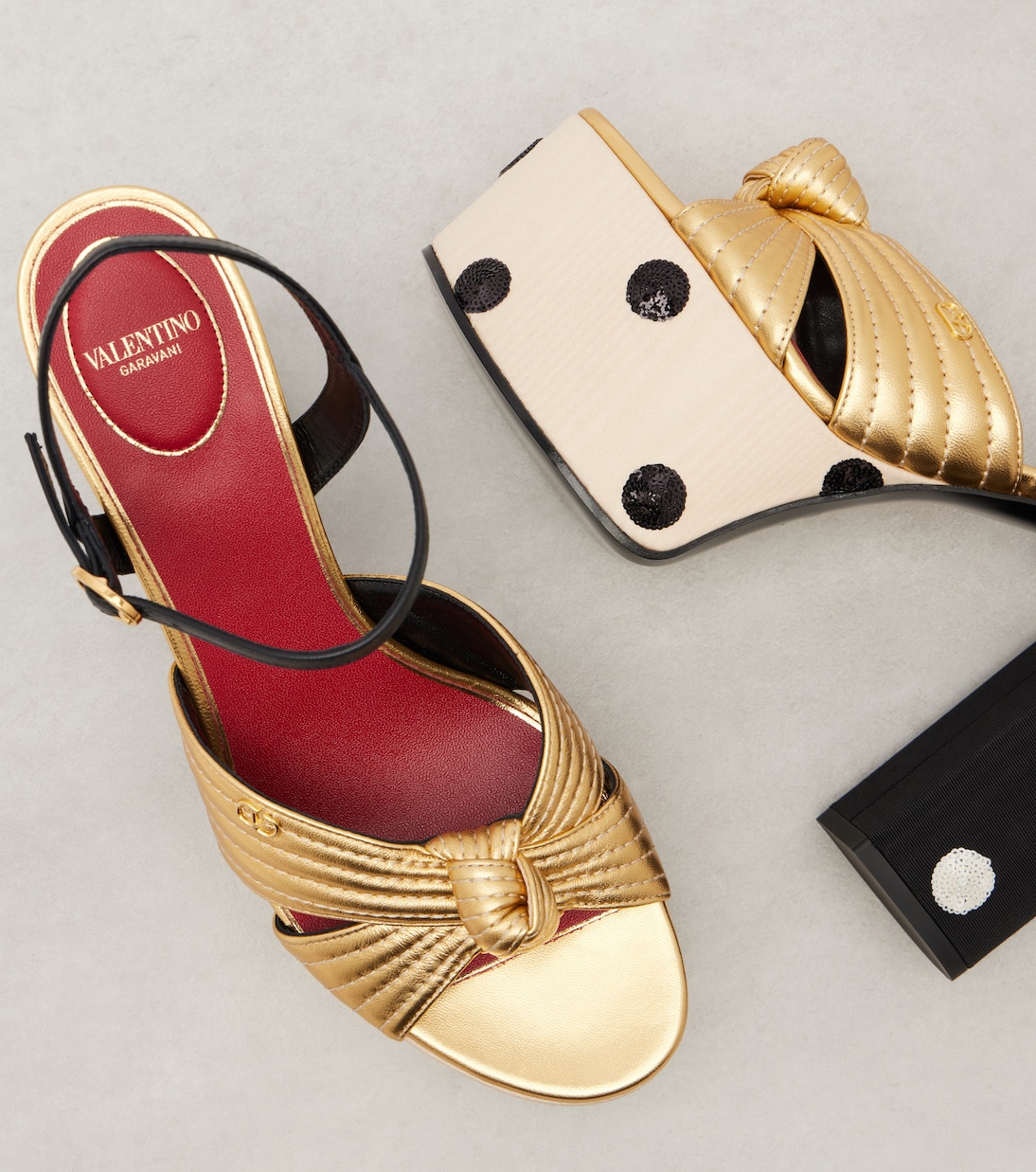 Crasher VLogo sequined leather sandals | Valentino Garavani