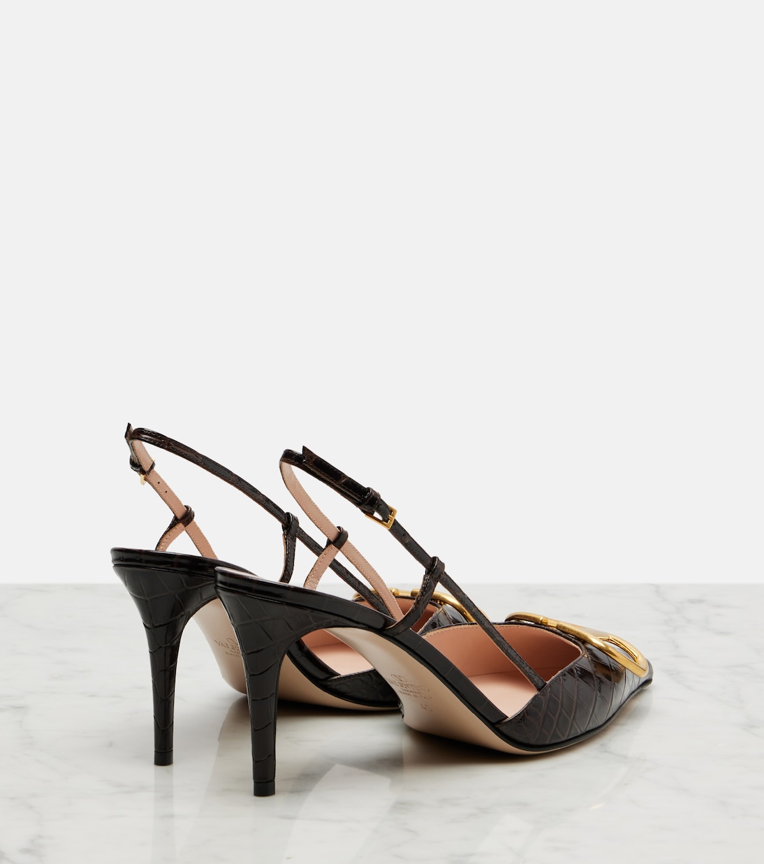Slingback-Pumps VLogo 80 aus Leder | Valentino Garavani