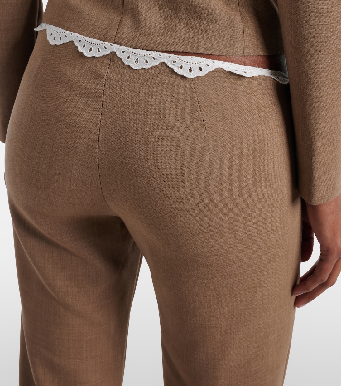Gerade Hose aus Wolle mit Spitze | Magda Butrym