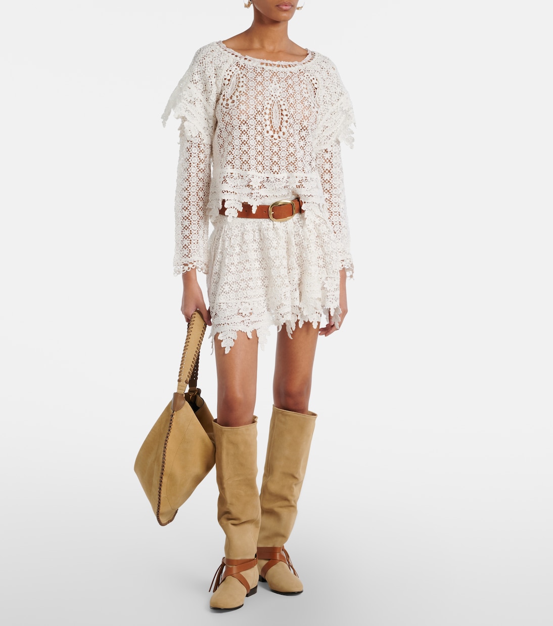 Hanta floral cotton lace miniskirt | Isabel Marant