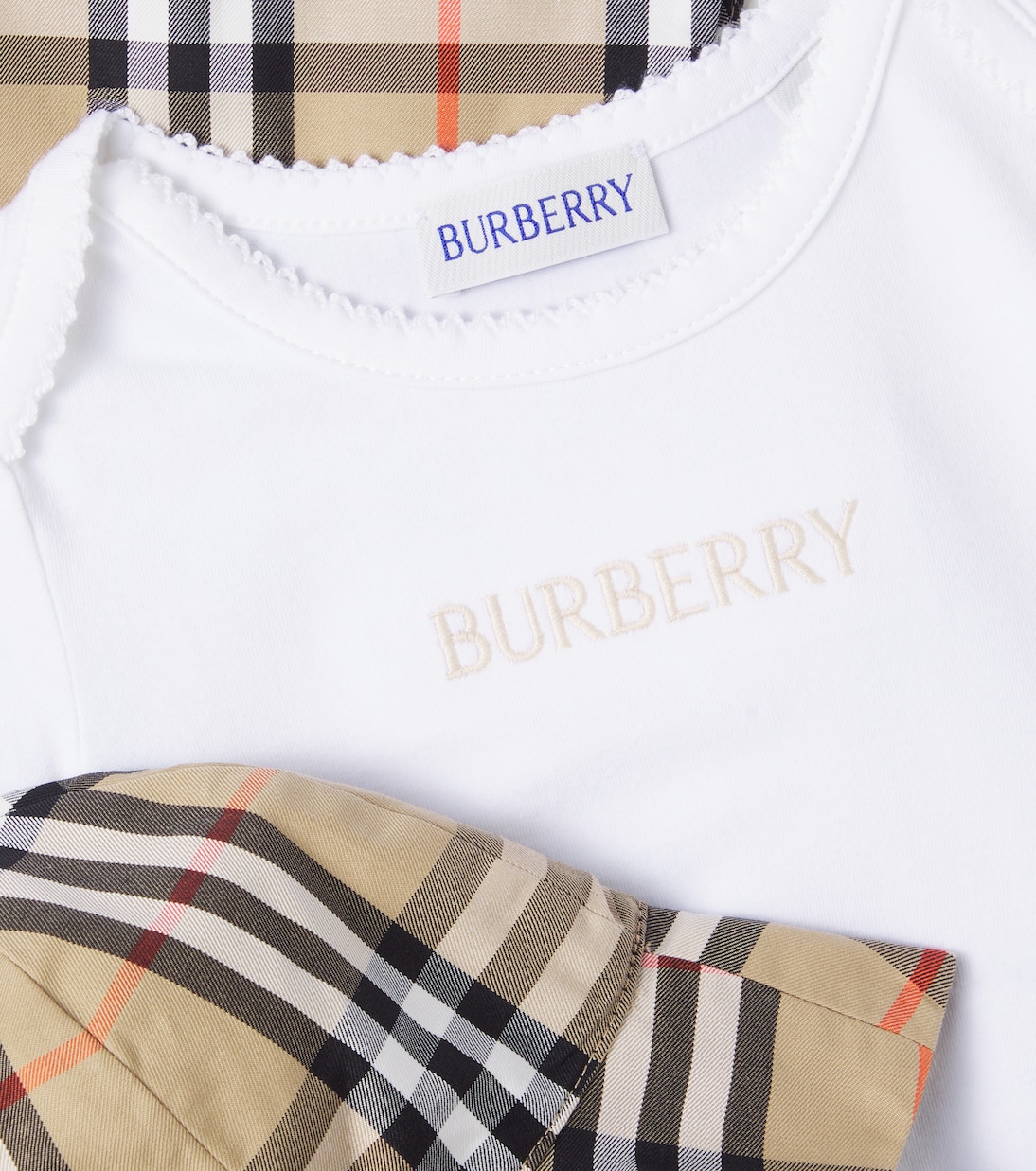 Bébé – Set robe, body, et chapeau bob | Burberry Kids