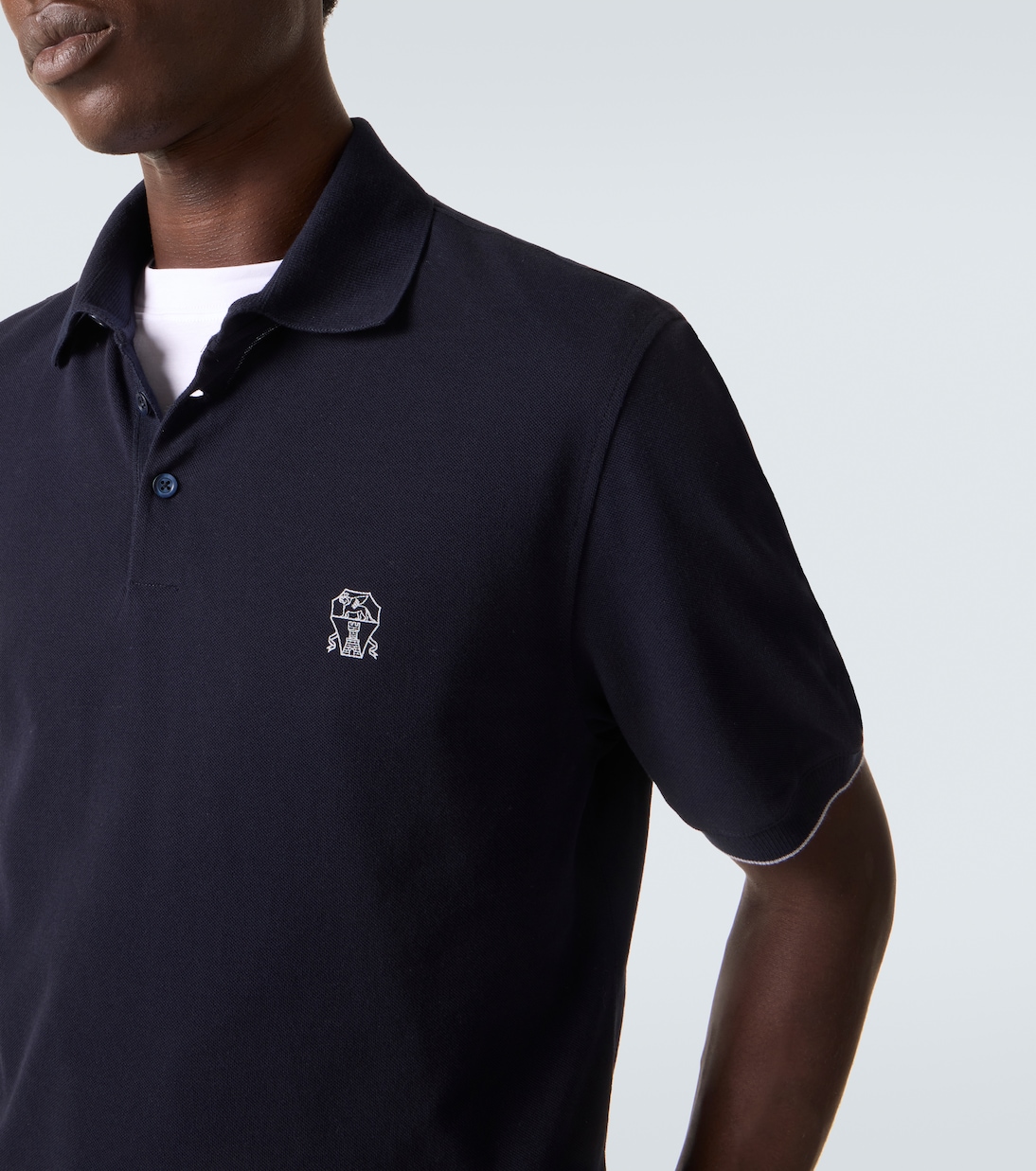 Polo brodé en coton | Brunello Cucinelli
