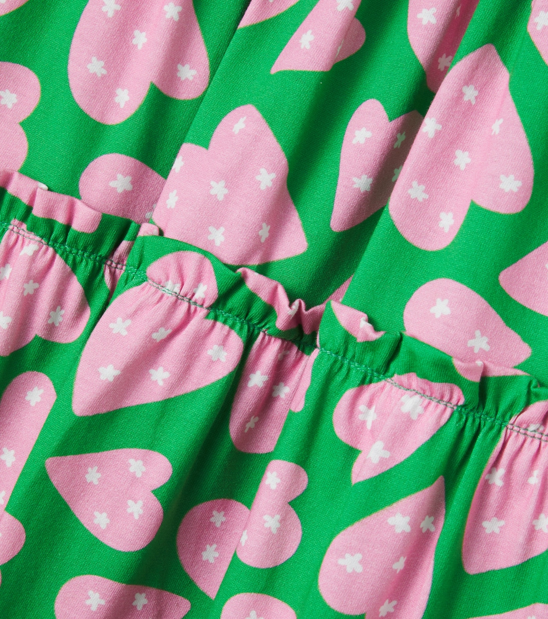 Bedrucktes Kleid Malha Corazones aus Baumwolle | Fábula