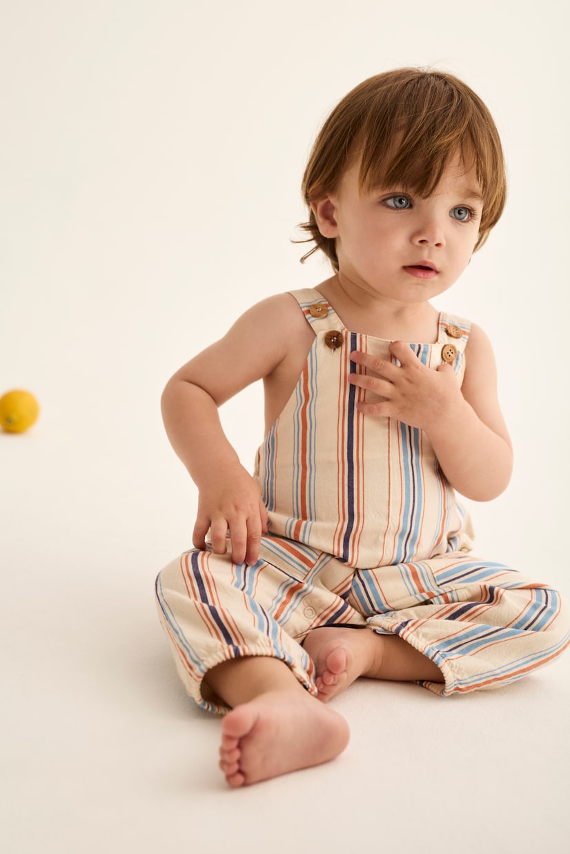 Baby Ranger striped cotton overalls | Cozmo