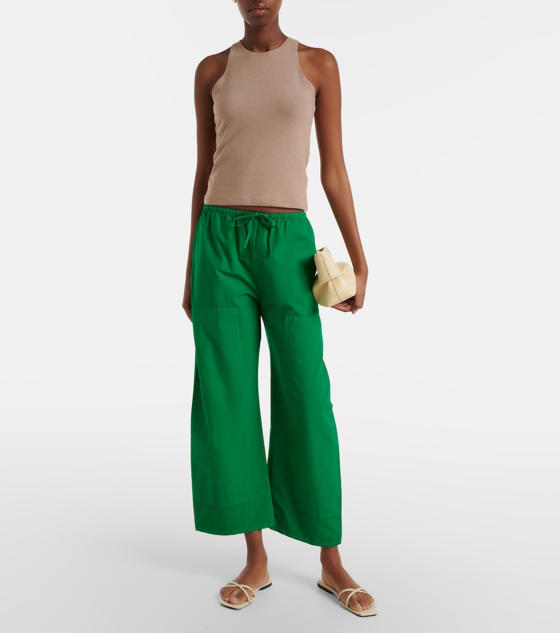 Pantalones anchos cropped Kyoto de algodón cropped | Leset