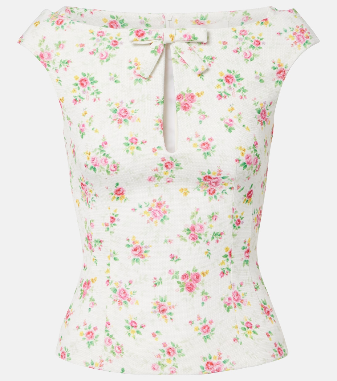 Bow-detail floral top | Shushu/Tong