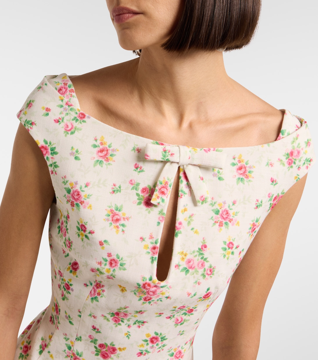 Bow-detail floral top | Shushu/Tong