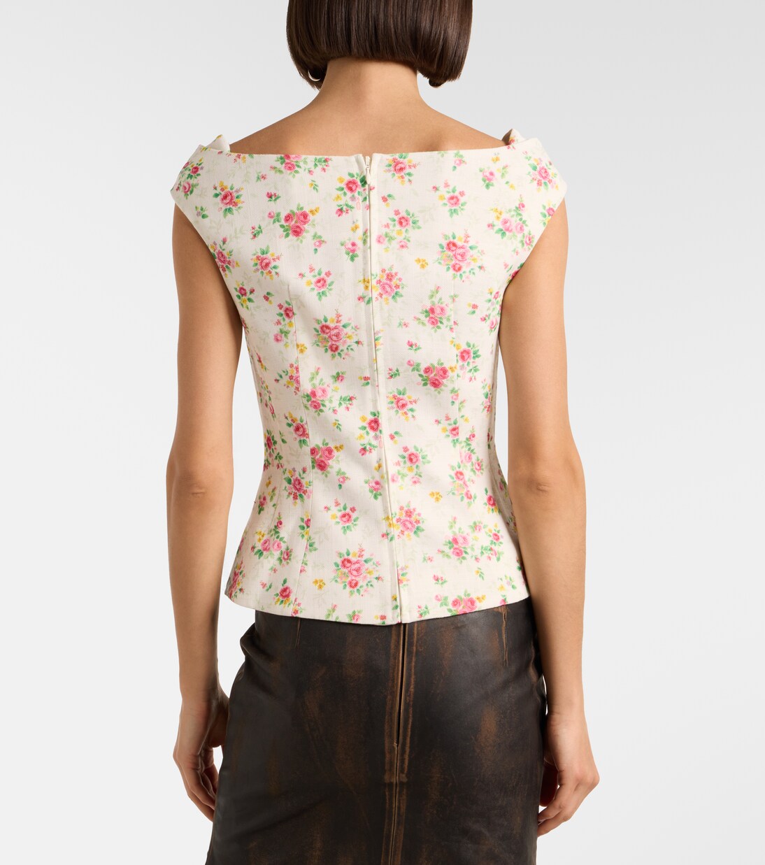 Bow-detail floral top | Shushu/Tong