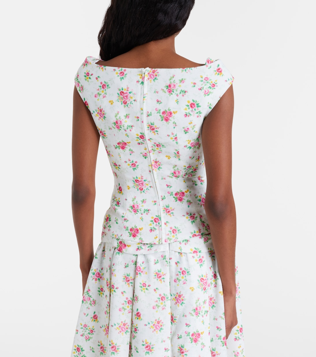 Bow-detail floral top | Shushu/Tong