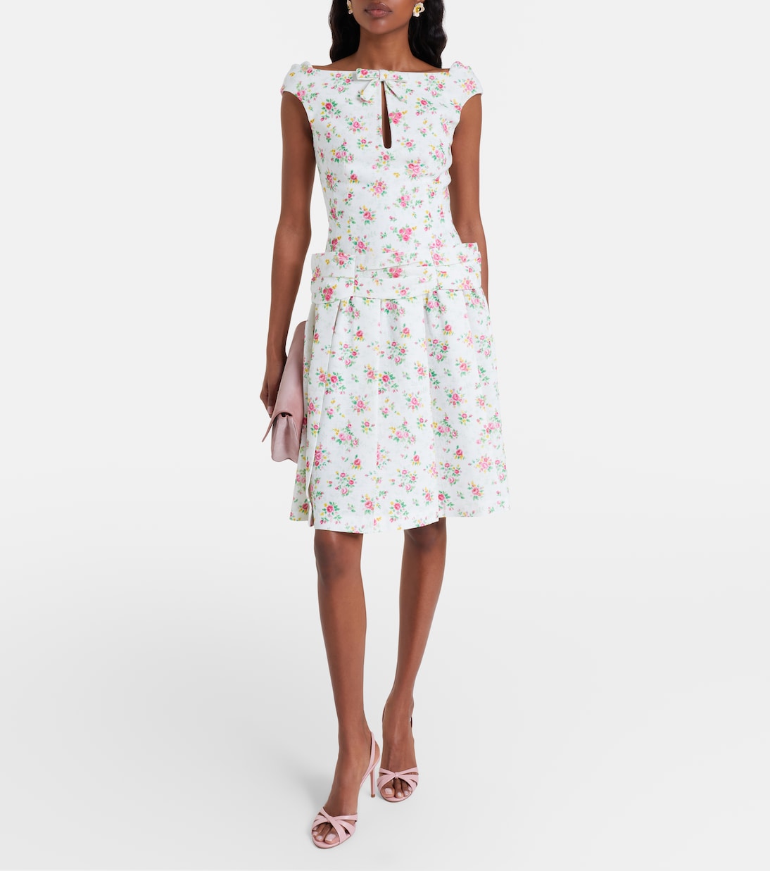 Bow-detail floral top | Shushu/Tong