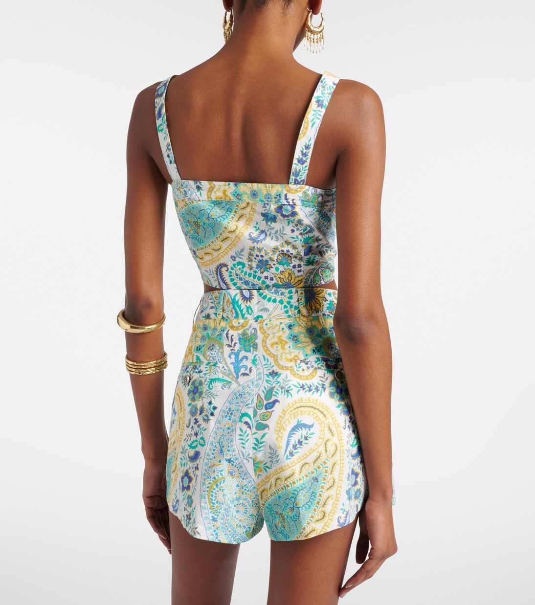 Top cropped in cotone con stampa | Etro