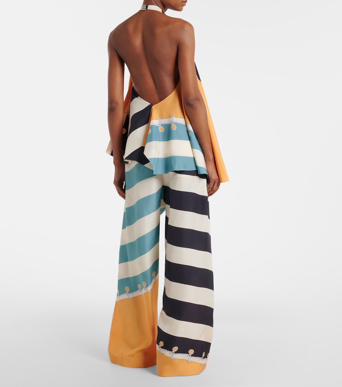 印花真丝阔腿裤 | Loewe