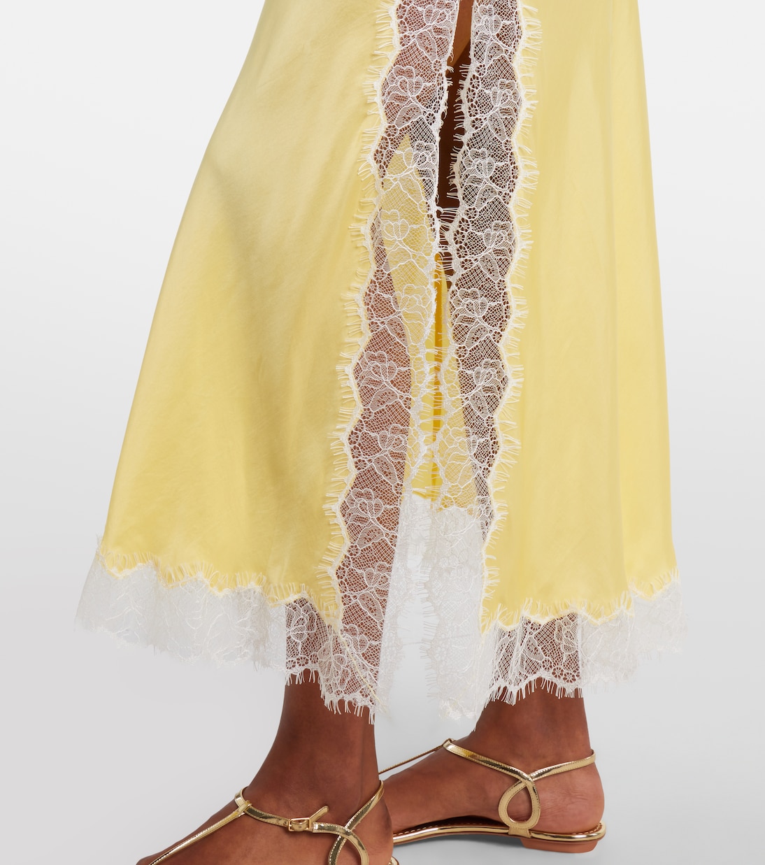 تنورة من الساتان سليب مزينة بالدانتيل Lila | Poupette St Barth