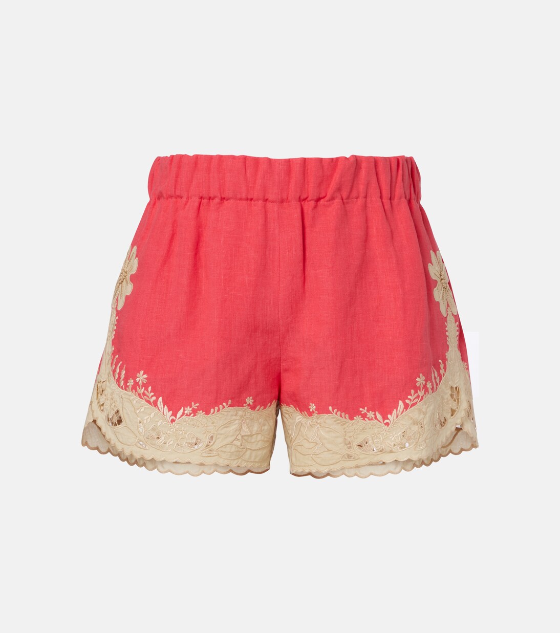 Embroidered linen shorts | Valentino