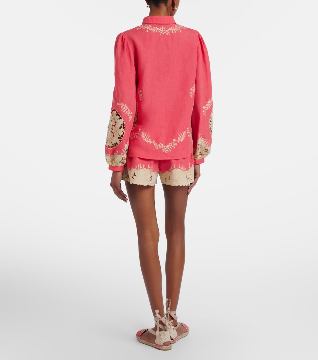 Embroidered linen shorts | Valentino