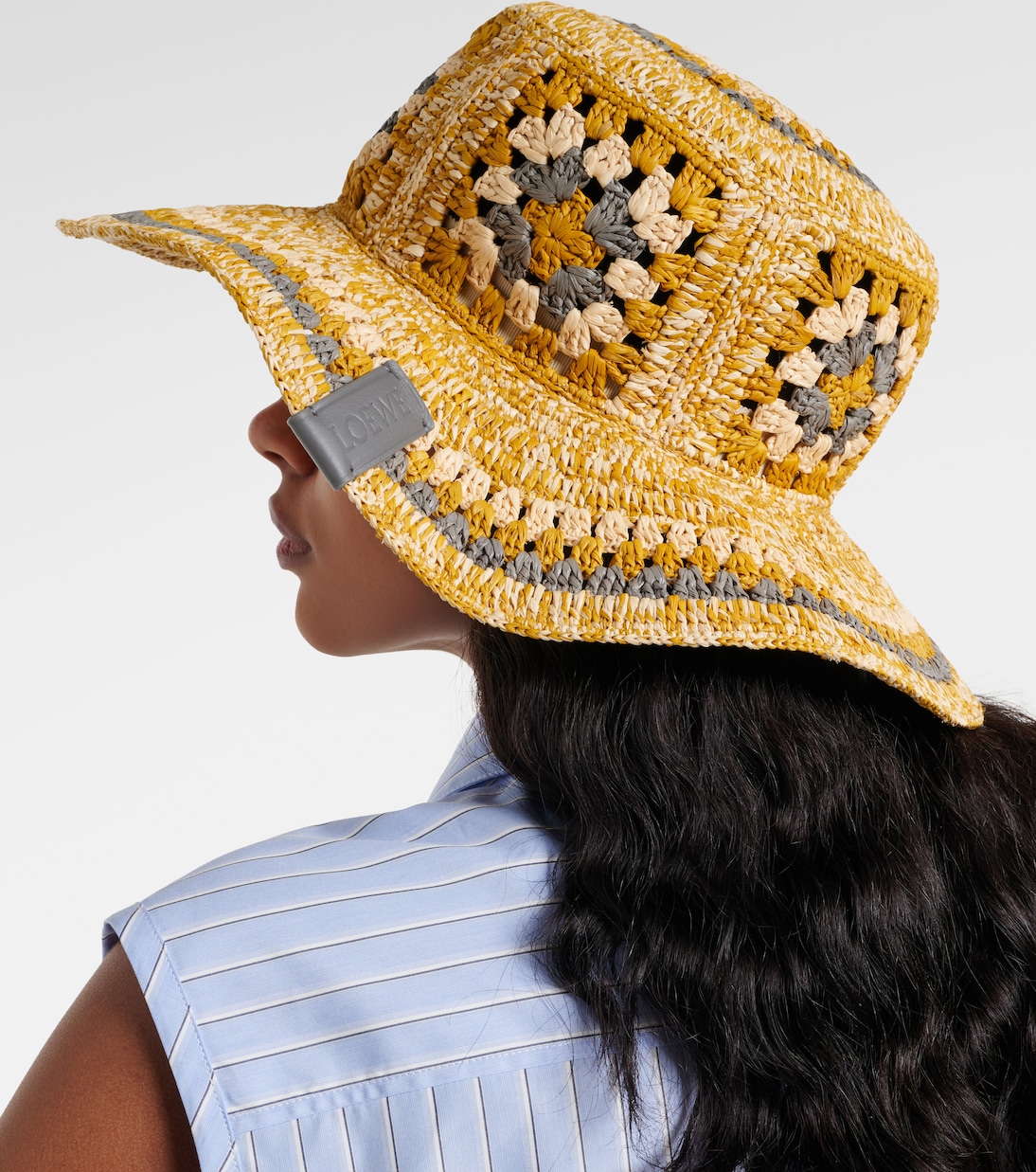 Paula's Ibiza crochet raffia bucket hat | Loewe