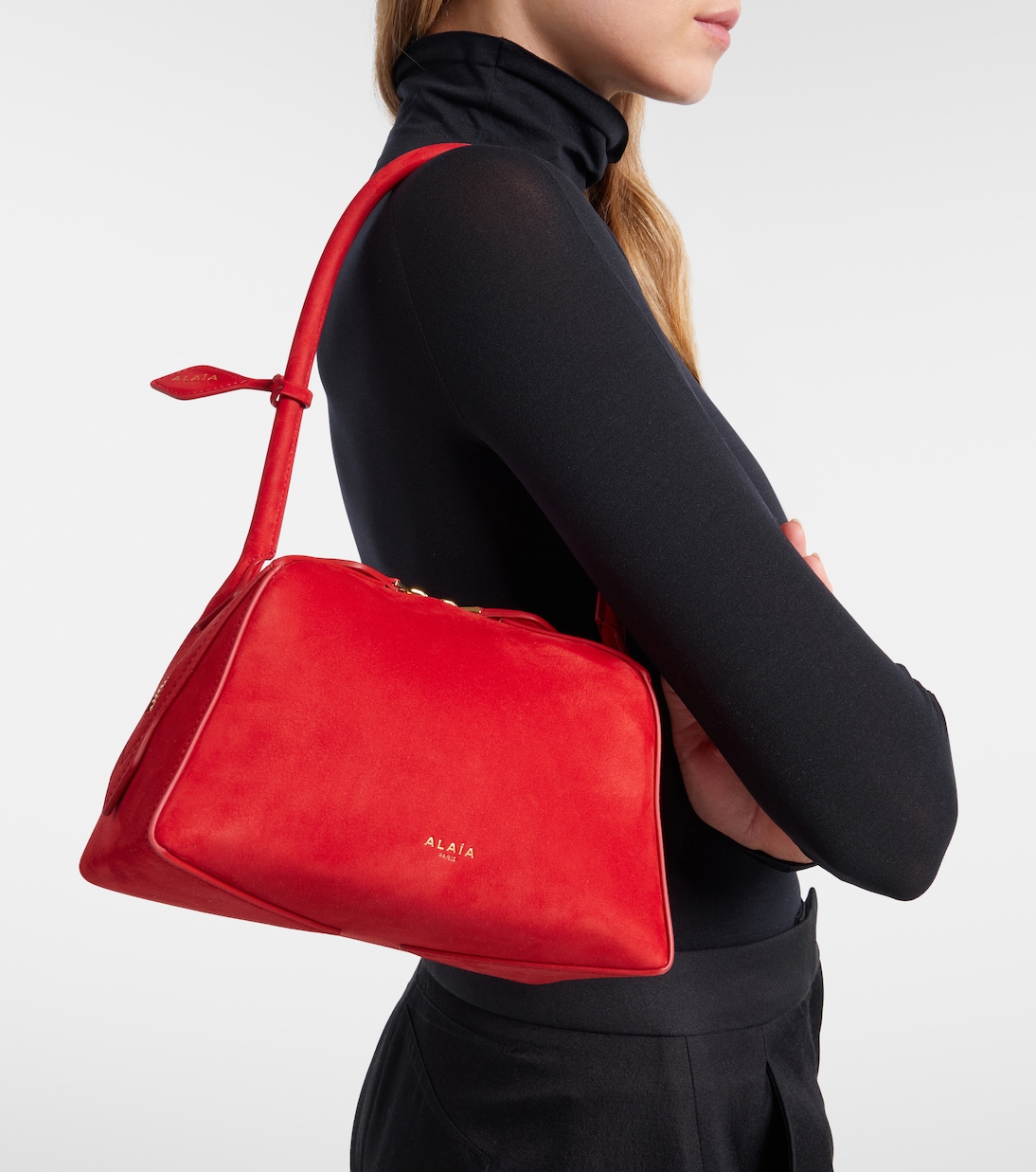 Schultertasche Le Bouledgue Small aus Veloursleder | Alaïa