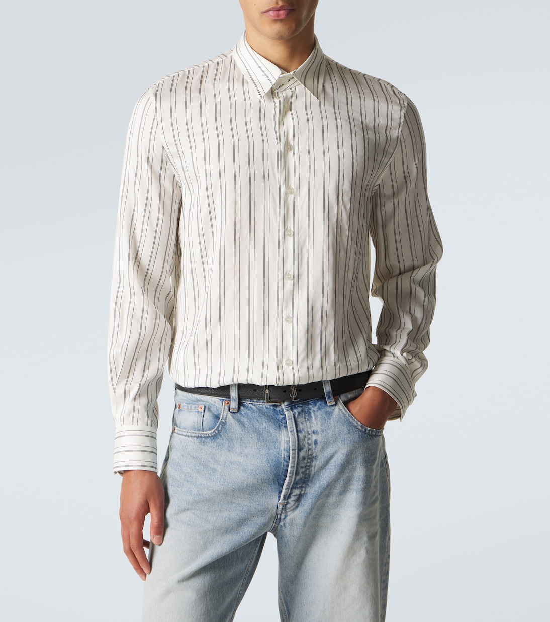 Striped silk shirt | Saint Laurent