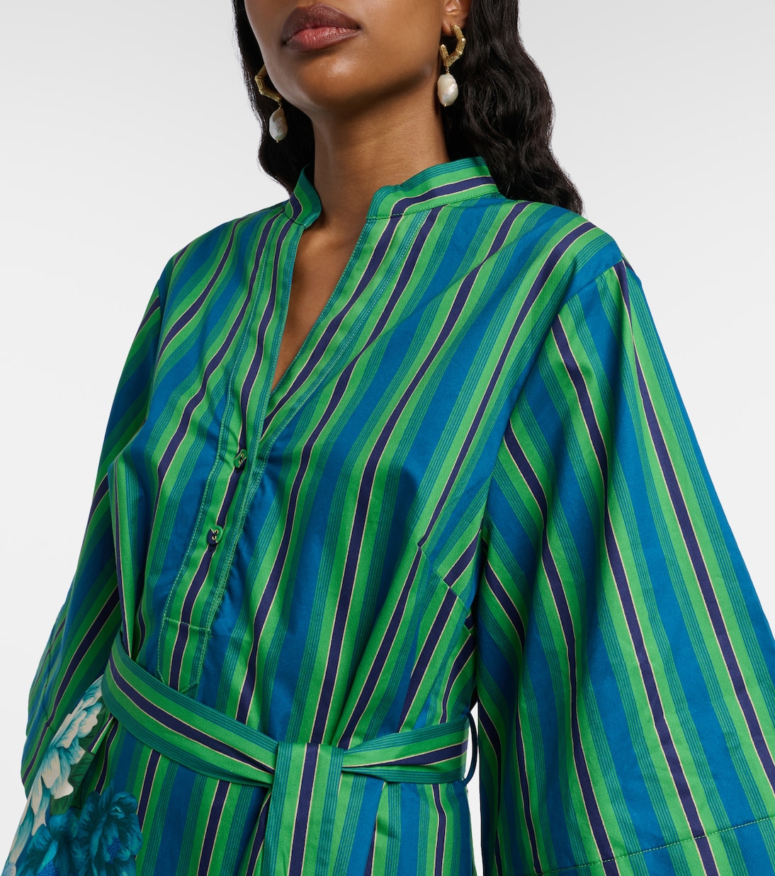 Margo 벨티드 프린트 코튼 셔츠 드레스 | Alémais