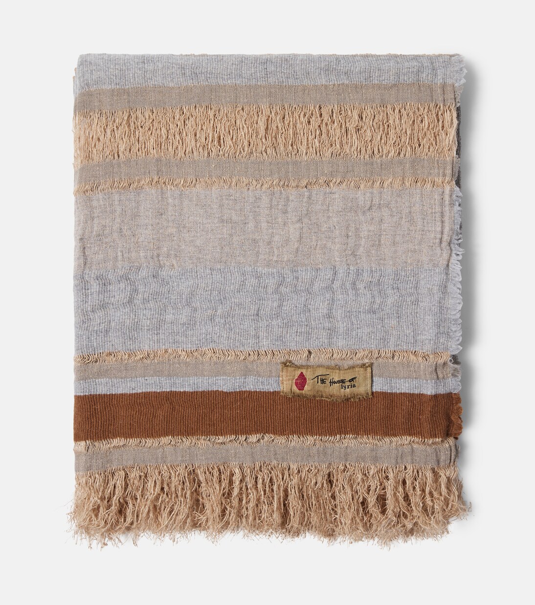 Xoroi striped jute and wool-blend throw | The House of Lyria