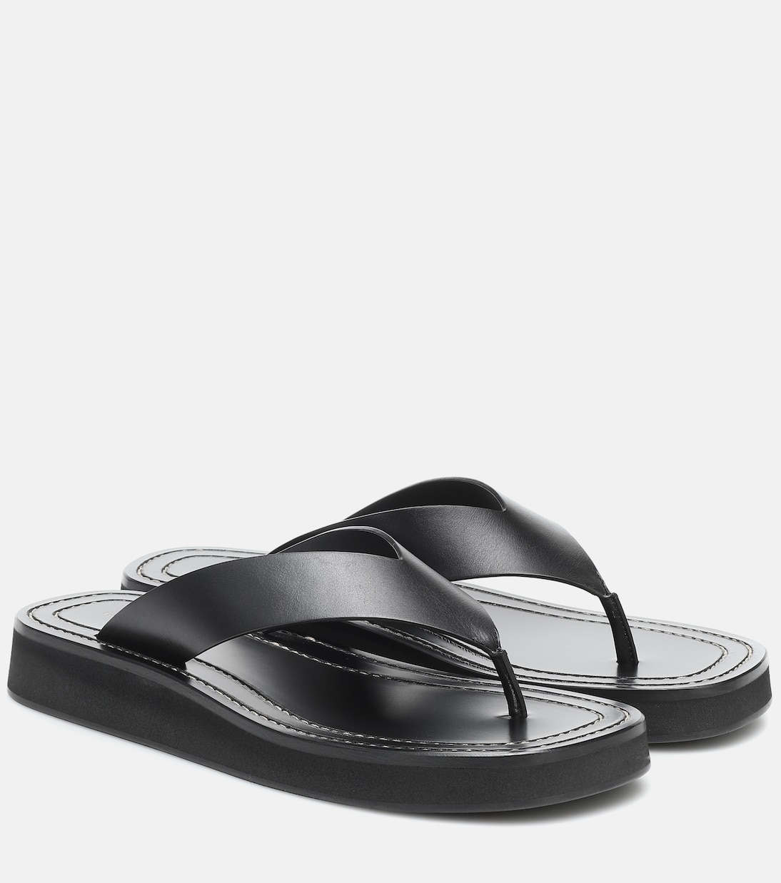 Ginza leather platform slides | The Row