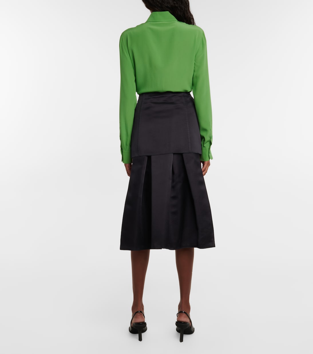 Silk satin hybrid miniskirt | Prada