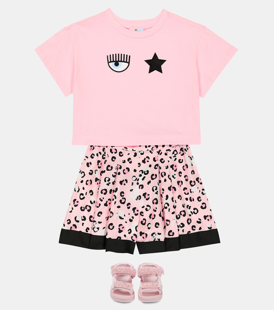 x Chiara Ferragni eye-motif jersey T-shirt | Monnalisa