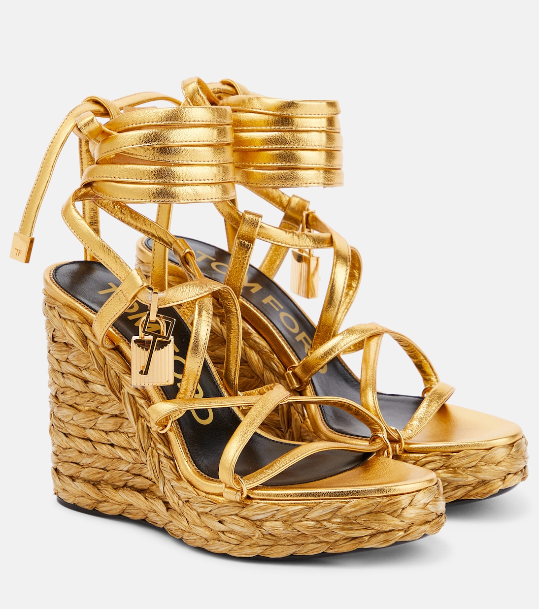 Padlock leather wedge sandals | Tom Ford