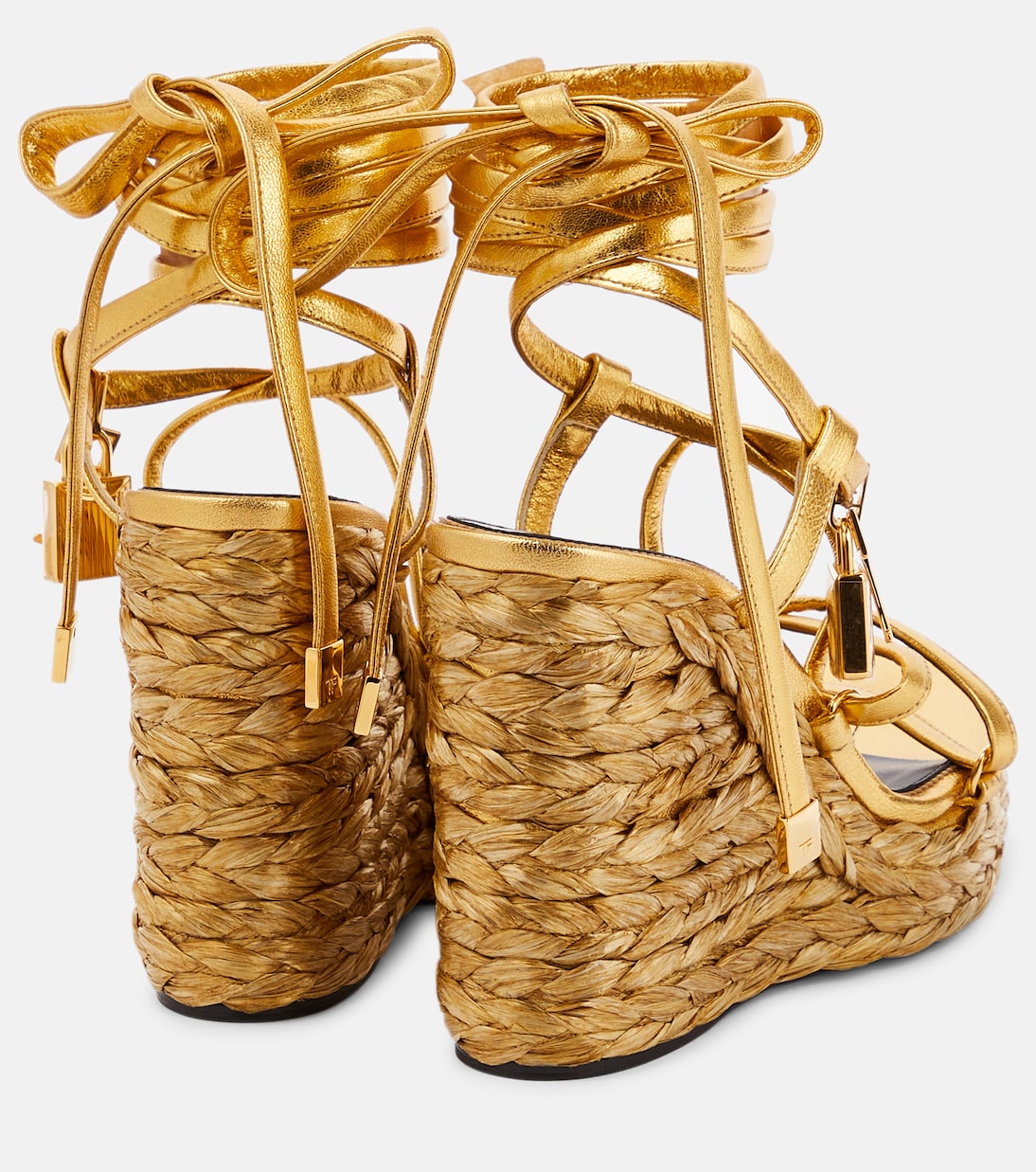 Padlock leather wedge sandals | Tom Ford