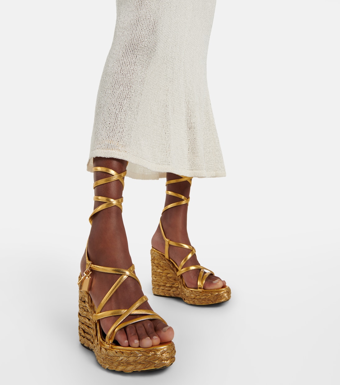 Padlock leather wedge sandals | Tom Ford