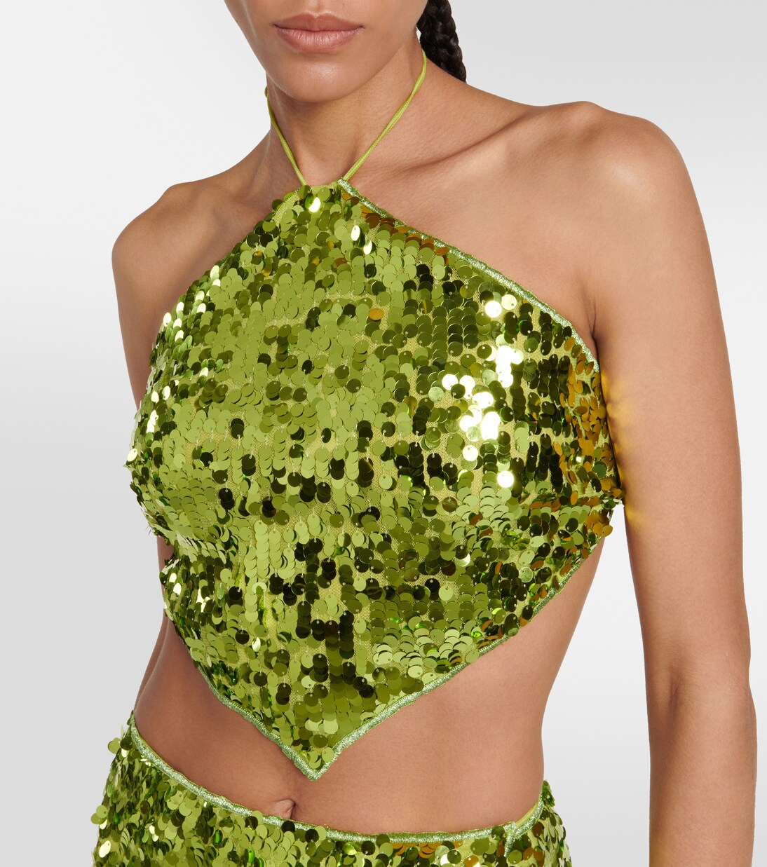 Cropped-Top mit Pailletten | Oséree