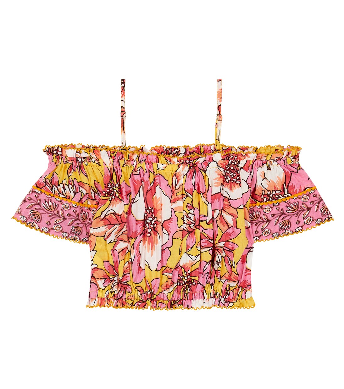Donna floral off-shoulder top | Poupette St Barth Kids