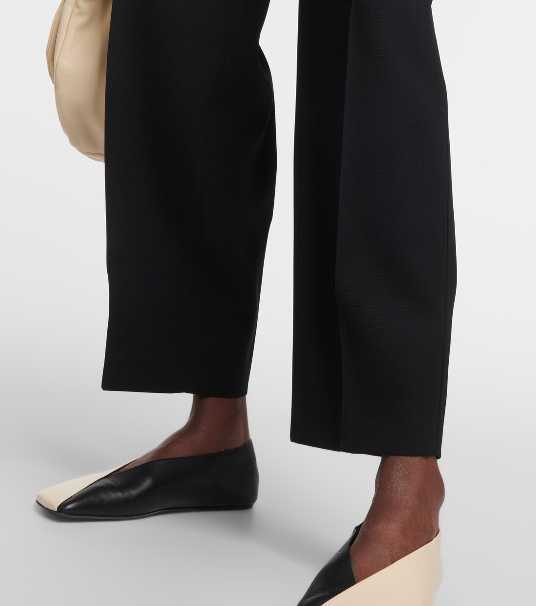 Pantalon ample en laine à taille haute  | Jil Sander