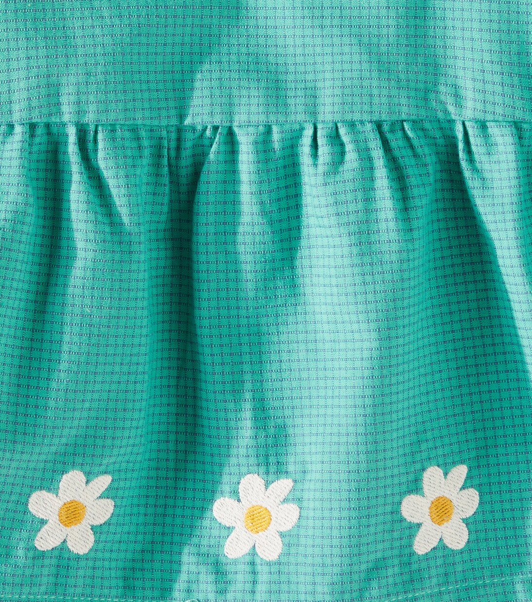 Daisies floral checked cotton skirt | Tinycottons