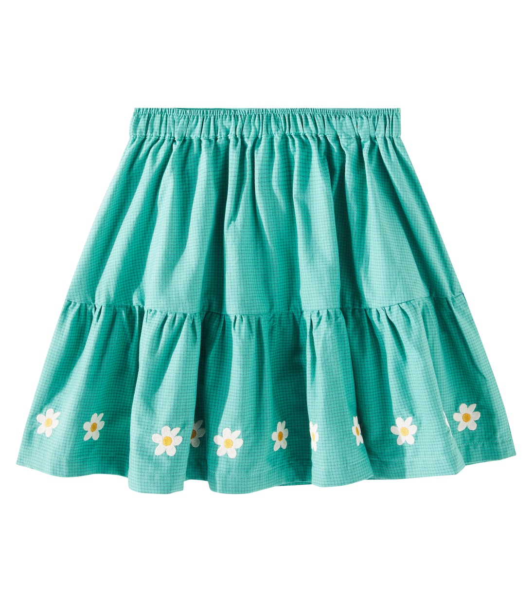 Daisies floral checked cotton skirt | Tinycottons