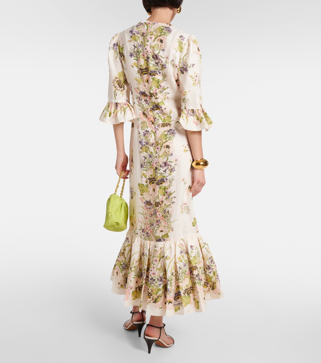 Robe longue Halliday en lin à fleurs | Zimmermann