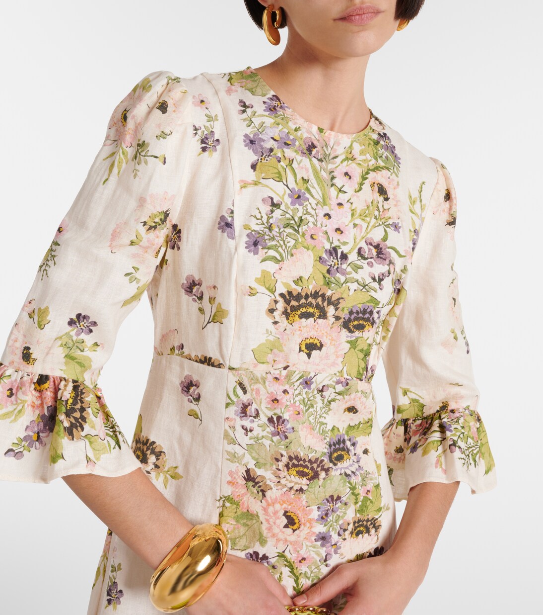Robe longue Halliday en lin à fleurs | Zimmermann
